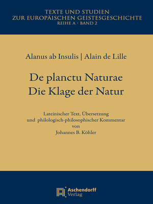 cover image of De Planctu Naturae / Die Klage der Natur
